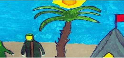 نقاشی امام حسین آسان کودکانه